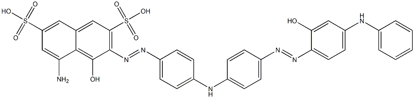 5-Amino-4-hydroxy-3-[4-[4-[2-hydroxy-4-(phenylamino)phenylazo]phenylamino]phenylazo]-2,7-naphthalenedisulfonic acid Struktur