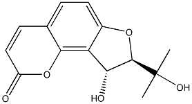 (8R,9R)-8,9-Dihydro-9-hydroxy-8-(1-hydroxy-1-methylethyl)-2H-furo[2,3-h]-1-benzopyran-2-one Struktur