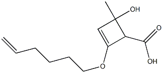 2-(5-Hexenyloxy)-4-methyl-4-hydroxy-2-cyclobutene-1-carboxylic acid Struktur