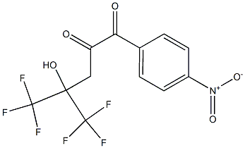 5,5,5-Trifluoro-4-(trifluoromethyl)-4-hydroxy-1-(4-nitrophenyl)-1,2-pentanedione Struktur