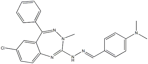 4-(Dimethylamino)benzaldehyde (7-chloro-5-phenyl-3-methyl-3H-1,3,4-benzotriazepin-2-yl)hydrazone Struktur