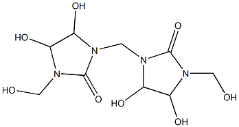 1,1'-Methylenebis(4,5-dihydroxy-3-hydroxymethylimidazolidin-2-one) Struktur