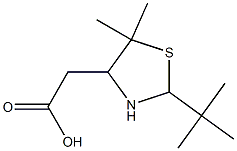 2-(5,5-Dimethyl-2-tert-butylthiazolidin-4-yl)acetic acid Struktur