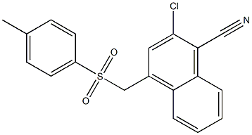 2-Chloro-4-[(4-methylphenyl)sulfonylmethyl]naphthalene-1-carbonitrile Struktur