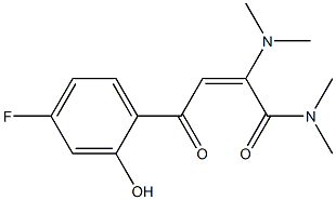 (2E)-2-(Dimethylamino)-N,N-dimethyl-4-oxo-4-(4-fluoro-2-hydroxyphenyl)-2-butenamide Struktur