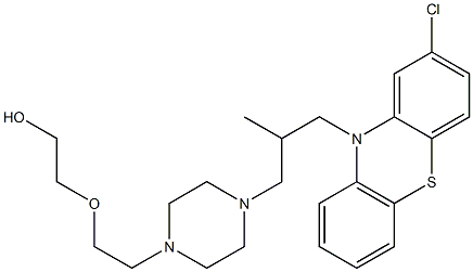 2-[2-[4-[2-[(2-Chloro-10H-phenothiazin-10-yl)methyl]propyl]-1-piperazinyl]ethoxy]ethanol Struktur