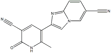 2-[(3-Cyano-6-methyl-1,2-dihydro-2-oxopyridin)-5-yl]imidazo[1,2-a]pyridine-6-carbonitrile Struktur