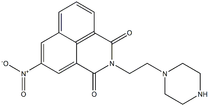 2-[2-(Piperazine-1-yl)ethyl]-5-nitro-1H-benzo[de]isoquinoline-1,3(2H)-dione Struktur