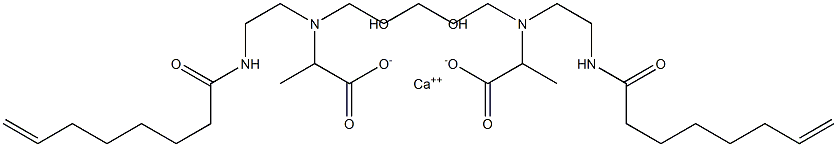 Bis[2-[N-(3-hydroxypropyl)-N-[2-(7-octenoylamino)ethyl]amino]propionic acid]calcium salt Struktur