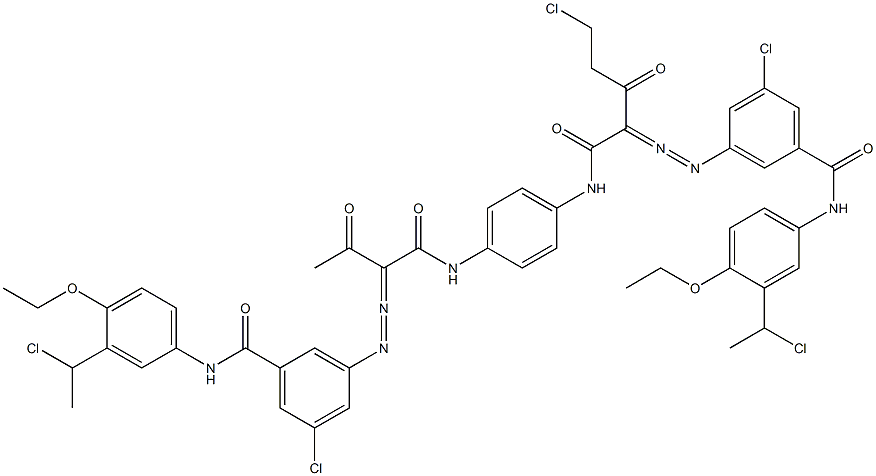 3,3'-[2-(Chloromethyl)-1,4-phenylenebis[iminocarbonyl(acetylmethylene)azo]]bis[N-[3-(1-chloroethyl)-4-ethoxyphenyl]-5-chlorobenzamide] Struktur