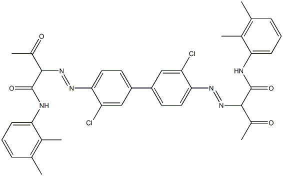 4,4'-Bis[[1-(2,3-dimethylphenylamino)-1,3-dioxobutan-2-yl]azo]-3,3'-dichloro-1,1'-biphenyl Struktur