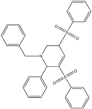 1-Benzyl-3,5-bis(phenylsulfonyl)-2-phenyl-1,2,5,6-tetrahydropyridine Struktur