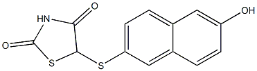 5-(6-Hydroxy-2-naphthalenylthio)thiazolidine-2,4-dione Struktur