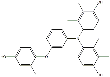 N,N-Bis(4-hydroxy-2,3-dimethylphenyl)-3-(4-hydroxy-2-methylphenoxy)benzenamine Struktur