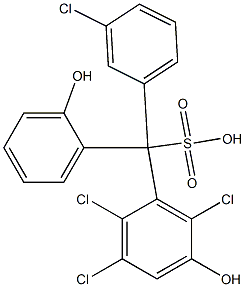 (3-Chlorophenyl)(2,3,6-trichloro-5-hydroxyphenyl)(2-hydroxyphenyl)methanesulfonic acid Struktur