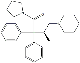 (+)-1-[(S)-3-Methyl-2,2-diphenyl-4-piperidinobutyryl]pyrrolidine Struktur