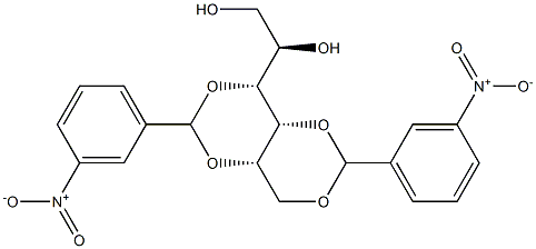 1-O,3-O:2-O,4-O-Bis(3-nitrobenzylidene)-D-glucitol Struktur