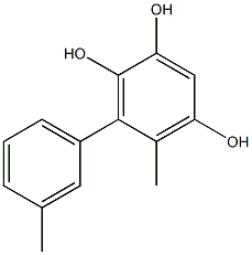 6-(3-Methylphenyl)-5-methylbenzene-1,2,4-triol Struktur