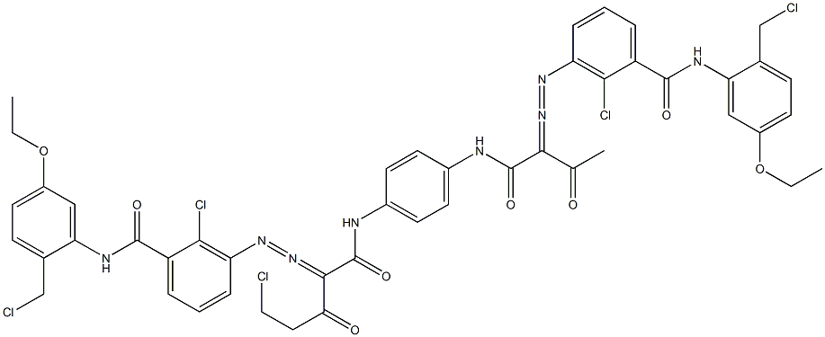 3,3'-[2-(Chloromethyl)-1,4-phenylenebis[iminocarbonyl(acetylmethylene)azo]]bis[N-[2-(chloromethyl)-5-ethoxyphenyl]-2-chlorobenzamide] Struktur