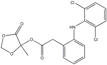 2-(2,6-Dichlorophenylamino)benzeneacetic acid 5-methyl-4-oxo-1,3-dioxolan-5-yl ester Struktur