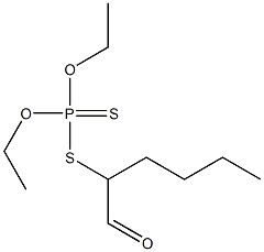 Dithiophosphoric acid O,O-diethyl S-(1-oxohexan-2-yl) ester Struktur