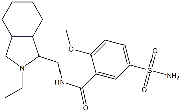 5-(Aminosulfonyl)-N-[[(2-ethyloctahydro-1H-isoindol)-1-yl]methyl]-2-methoxybenzamide Struktur