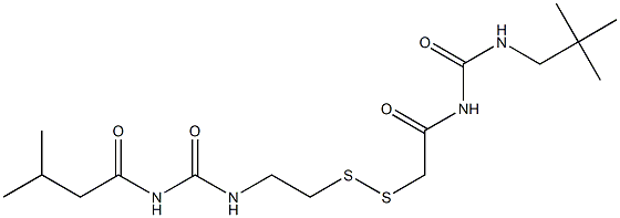 1-(3-Methylbutyryl)-3-[2-[[(3-neopentylureido)carbonylmethyl]dithio]ethyl]urea Struktur