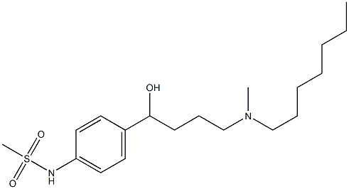 4-(N-Heptylmethylamino)-1-(4-methylsulfonylaminophenyl)-1-butanol Struktur