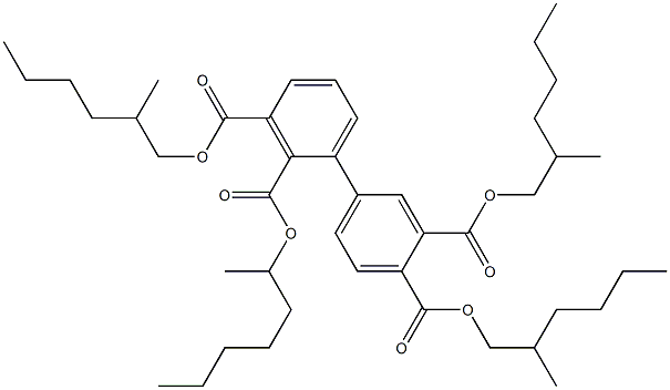 1,1'-Biphenyl-2,3,3',4'-tetracarboxylic acid 2-heptyl 3,3',4'-tri(2-methylhexyl) ester Struktur