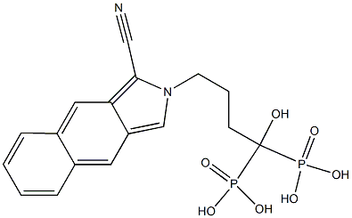 4-[1-Cyano-2H-benz[f]isoindol-2-yl]-1-hydroxybutane-1,1-diylbis(phosphonic acid) Struktur