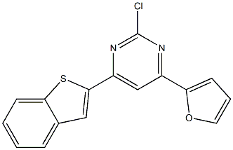 2-Chloro-4-(2-furanyl)-6-(benzo[b]thiophen-2-yl)pyrimidine Struktur