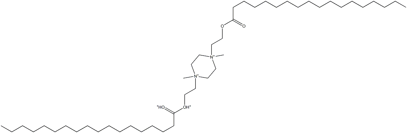 1,4-Dimethyl-1,4-bis[2-[(1-oxooctadecyl)oxy]ethyl]piperazine-1,4-diium Struktur