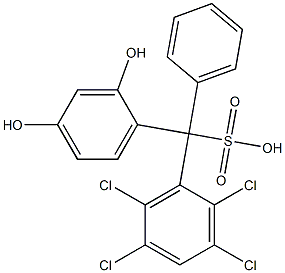 (2,3,5,6-Tetrachlorophenyl)(2,4-dihydroxyphenyl)phenylmethanesulfonic acid Struktur