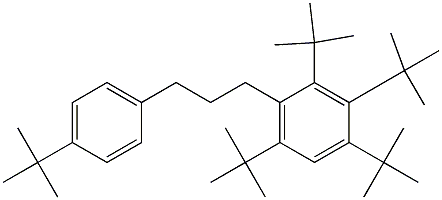 1-(2,3,4,6-Tetra-tert-butylphenyl)-3-(4-tert-butylphenyl)propane Struktur