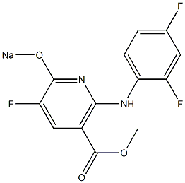 2-[(2,4-Difluorophenyl)amino]-5-fluoro-6-(sodiooxy)nicotinic acid methyl ester Struktur