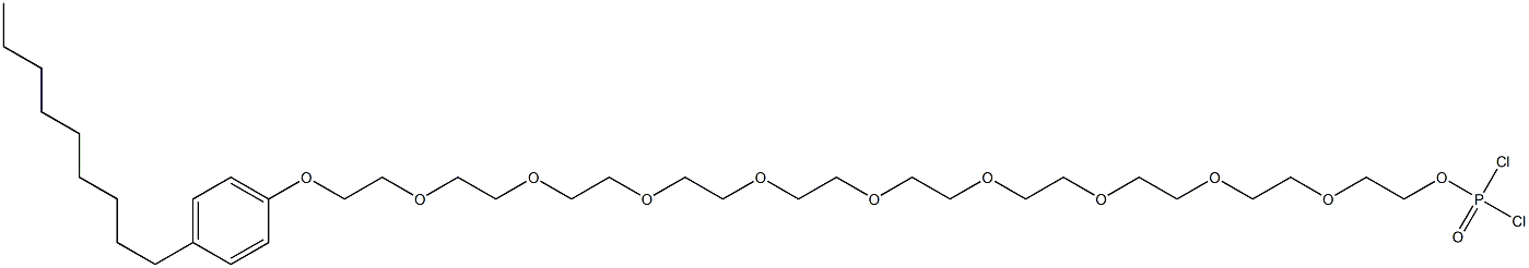 Dichlorophosphinic acid 30-(p-nonylphenyl)-3,6,9,12,15,18,21,24,27,30-decaoxatriacontan-1-yl ester Struktur