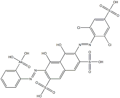 2-[(2-Arsonophenyl)azo]-1,8-dihydroxy-7-(4-sulfo-2,6-dichlorophenylazo)naphthalene-3,6-disulfonic acid Struktur