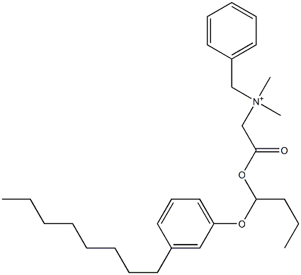 N,N-Dimethyl-N-benzyl-N-[[[1-(3-octylphenyloxy)butyl]oxycarbonyl]methyl]aminium Struktur