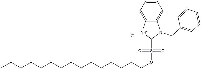 1-Benzyl-2,3-dihydro-2-pentadecyl-1H-benzimidazole-2-sulfonic acid potassium salt Struktur