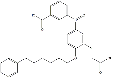 5-(3-Hydroxycarbonylphenylsulfinyl)-2-(6-phenylhexyloxy)benzenepropanoic acid Struktur