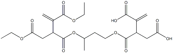 3,3'-[1-Methyl-1,3-propanediylbis(oxycarbonyl)]bis(1-butene-2,4-dicarboxylic acid diethyl) ester Struktur