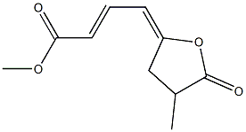 (2E,4E)-4-[(3-Methyl-2-oxotetrahydrofuran)-5-ylidene]-2-butenoic acid methyl ester Struktur