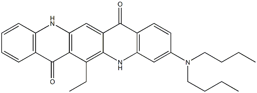 3-(Dibutylamino)-6-ethyl-5,12-dihydroquino[2,3-b]acridine-7,14-dione Struktur