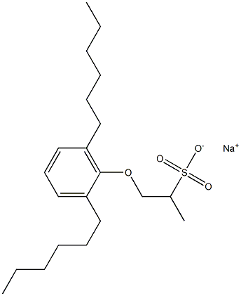 1-(2,6-Dihexylphenoxy)propane-2-sulfonic acid sodium salt Struktur