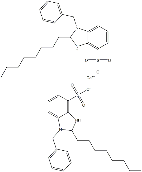 Bis(1-benzyl-2,3-dihydro-2-octyl-1H-benzimidazole-4-sulfonic acid)calcium salt Struktur