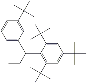 1-(2,4,6-Tri-tert-butylphenyl)-1-(3-tert-butylphenyl)propane Struktur