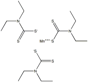 Tris(diethyldithiocarbamic acid) manganese(III) salt Struktur