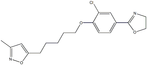 3-Methyl-5-[5-[2-chloro-4-[(4,5-dihydrooxazol)-2-yl]phenoxy]pentyl]isoxazole Struktur