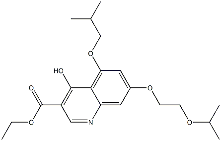 5-Isobutoxy-7-(2-isopropoxyethoxy)-4-hydroxyquinoline-3-carboxylic acid ethyl ester Struktur