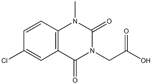 1-Methyl-1,2,3,4-tetrahydro-6-chloro-2,4-dioxoquinazoline-3-acetic acid Struktur